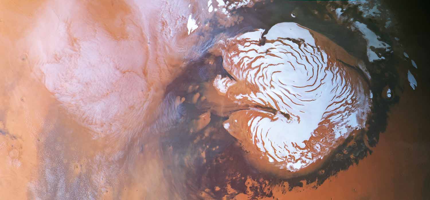 Clouds at the North Polar Ice Cap of Mars