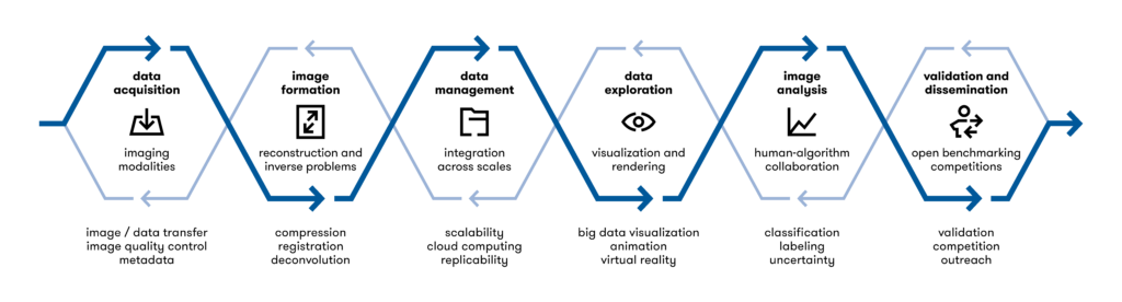 Helmholtz Imaging covers the entire imaging pipeline from sensory data acquisition to validation and dissemination.