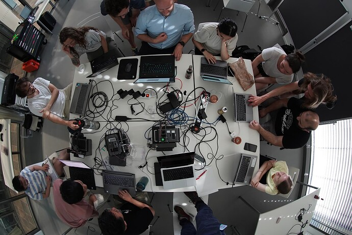 Photo taken during the hackathon; view from above