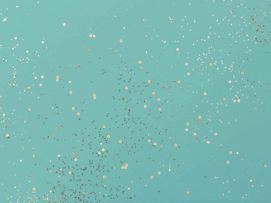 Confetti on blue background