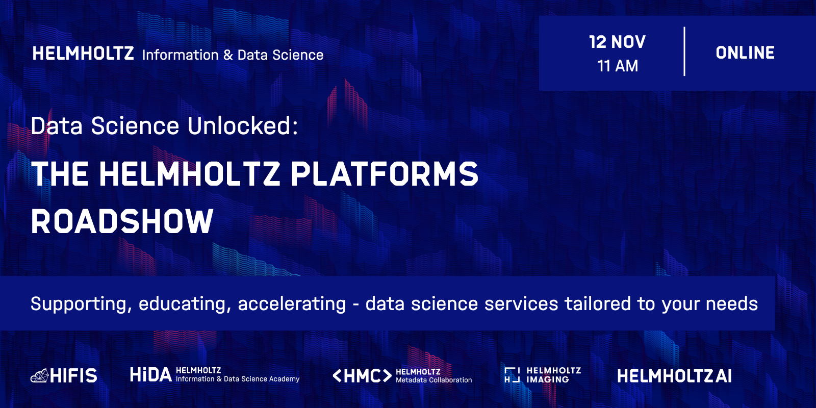 Visual to promote the Helmholtz Platforms Roadshow 2025