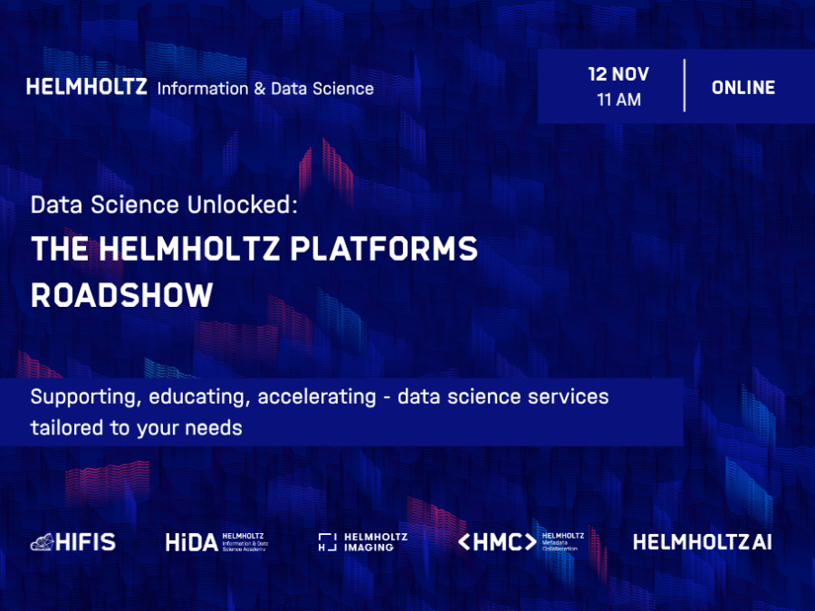 Visual to promote the Helmholtz Platforms Roadshow 2025