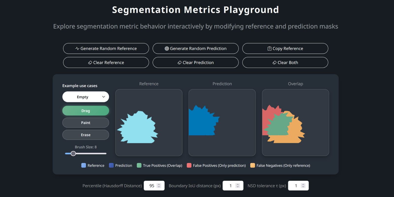 Screenshot of Segmentation Metrics Playground